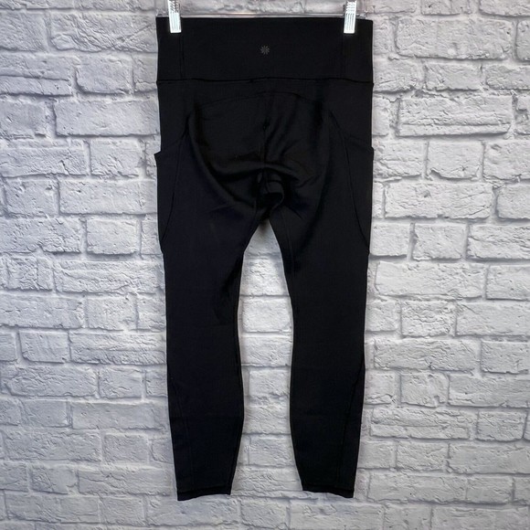 Athleta Women Black Leggings Activewear Pants‎ Yoga Zip Pocket Size SMALL 28X26 - Picture 3 of 13